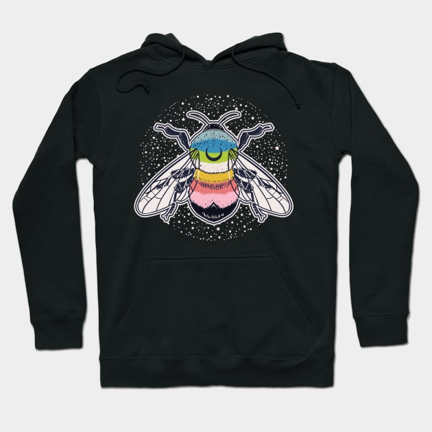 Queer Bee Proud LGBT Gay Pride Flag Hoodie by Psitta